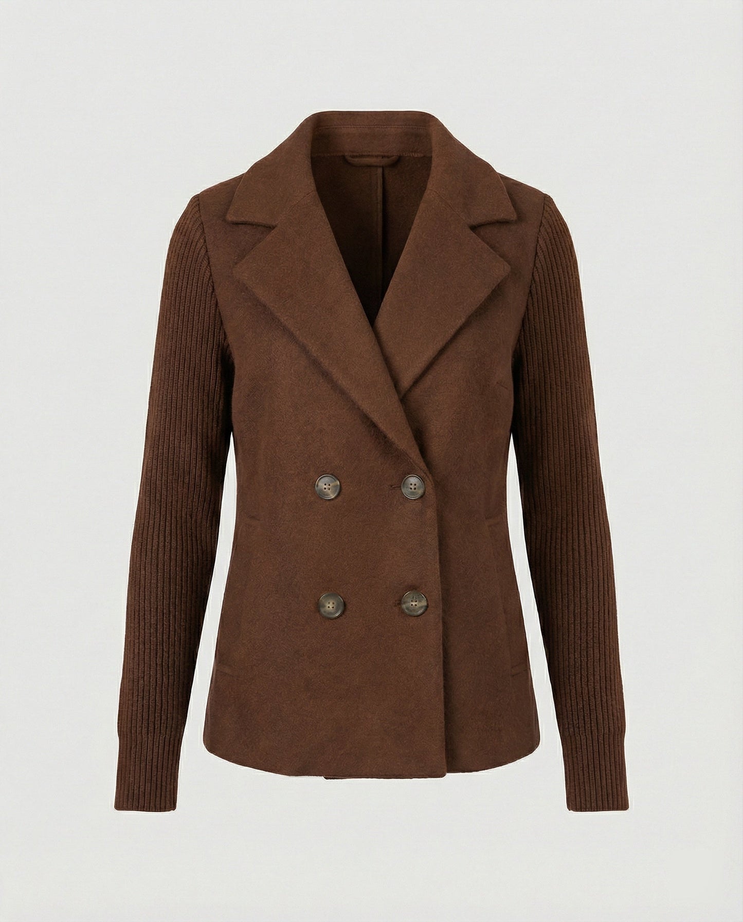 Damen Blazer Bouclé Strick Ärmel Modern