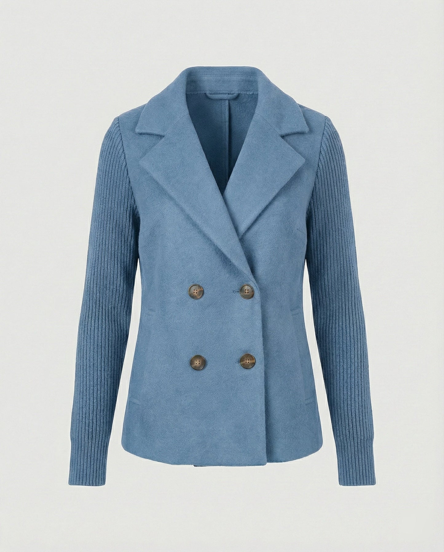 Damen Blazer Bouclé Strick Ärmel Modern