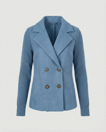 Damen Blazer Bouclé Strick Ärmel Modern