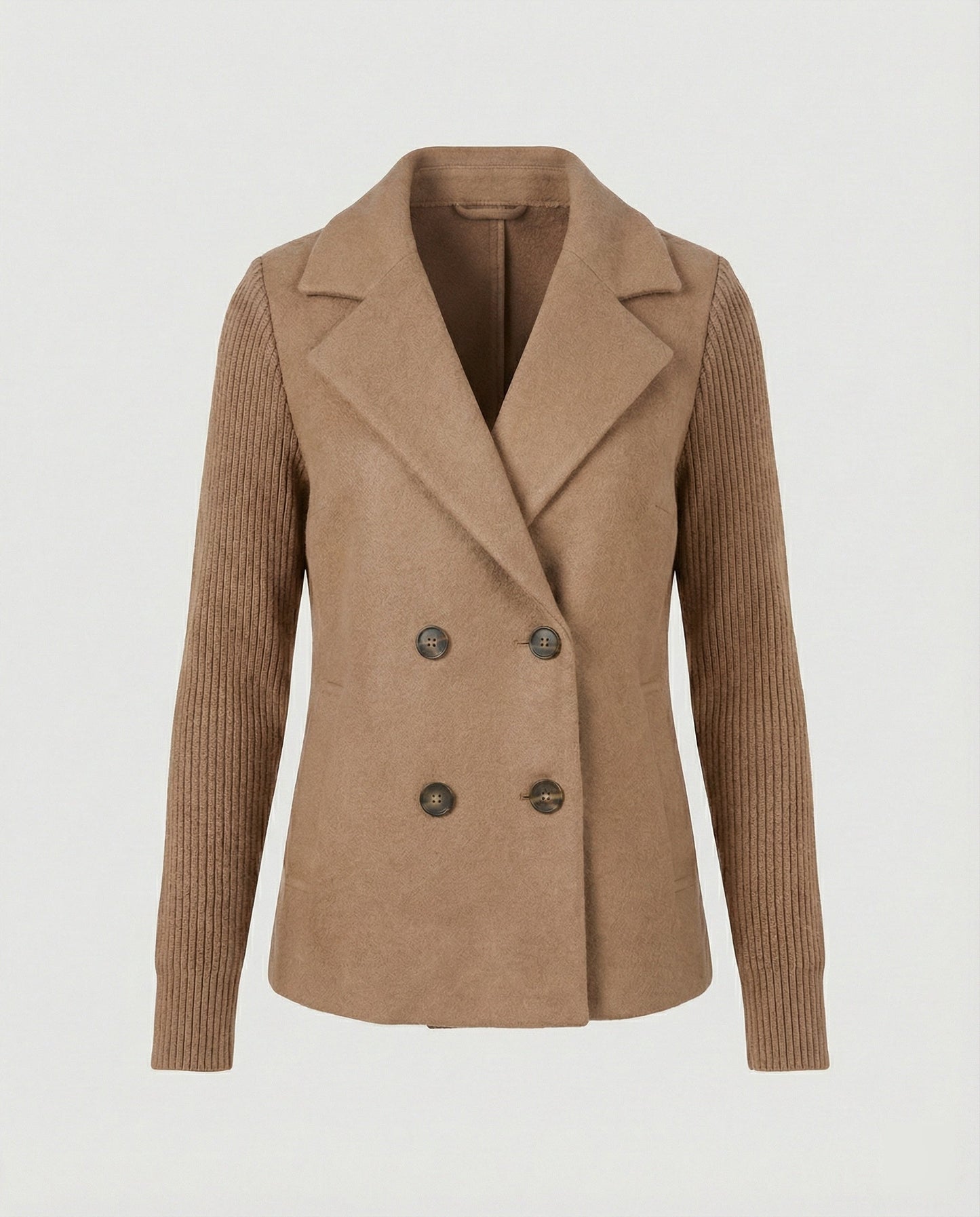 Damen Blazer Bouclé Strick Ärmel Modern