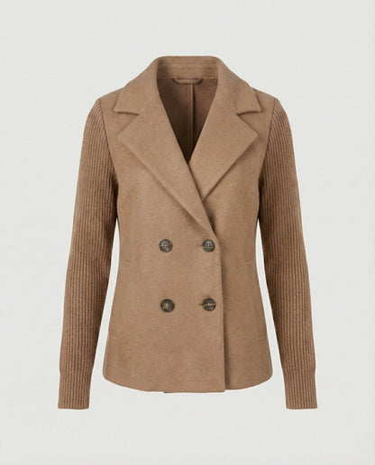 Damen Blazer Bouclé Strick Ärmel Modern