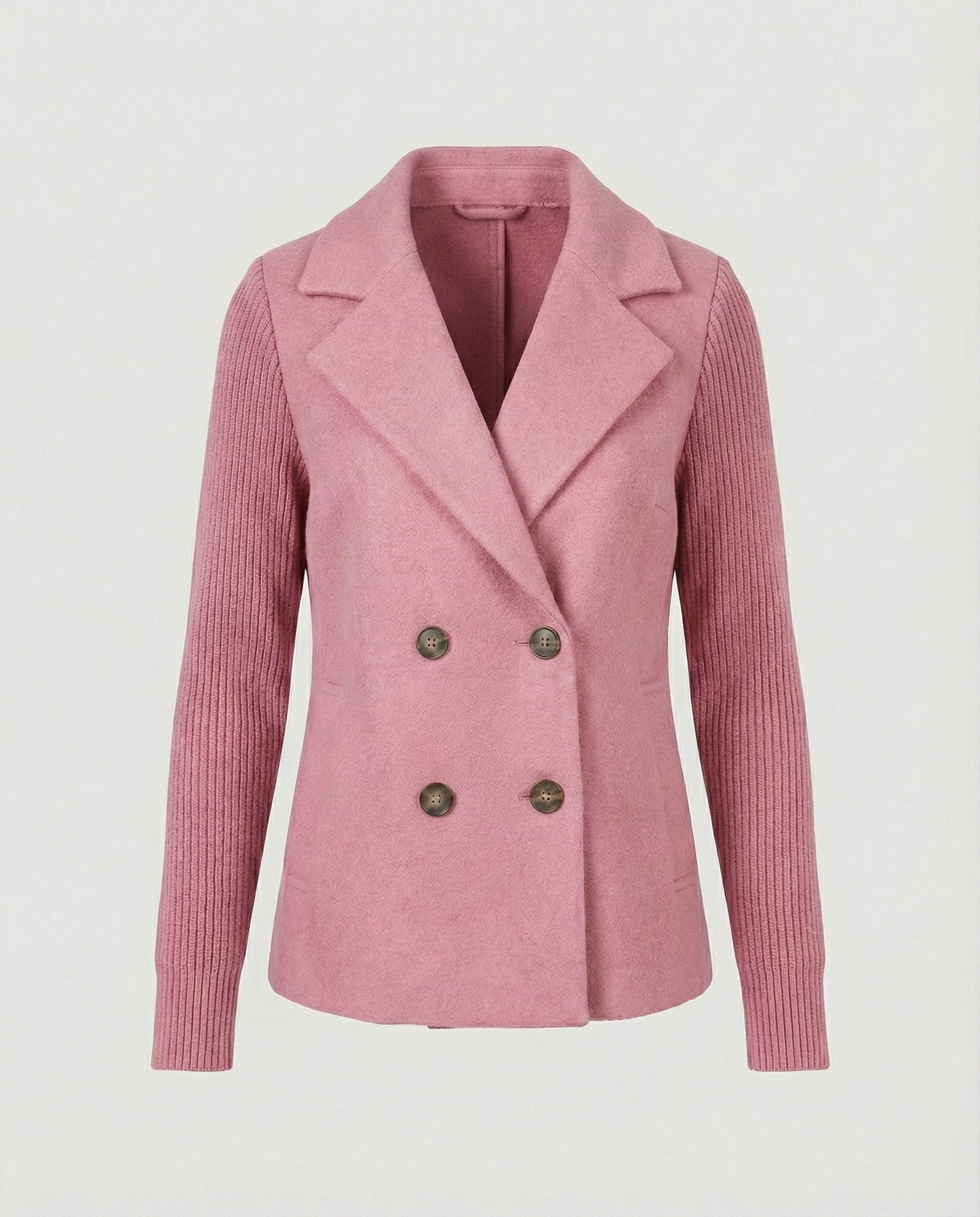 Damen Blazer Bouclé Strick Ärmel Modern