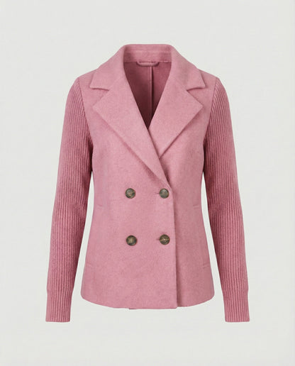 Damen Blazer Bouclé Strick Ärmel Modern
