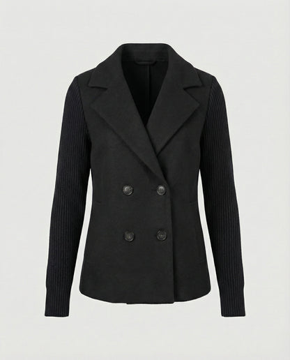 Damen Blazer Bouclé Strick Ärmel Modern