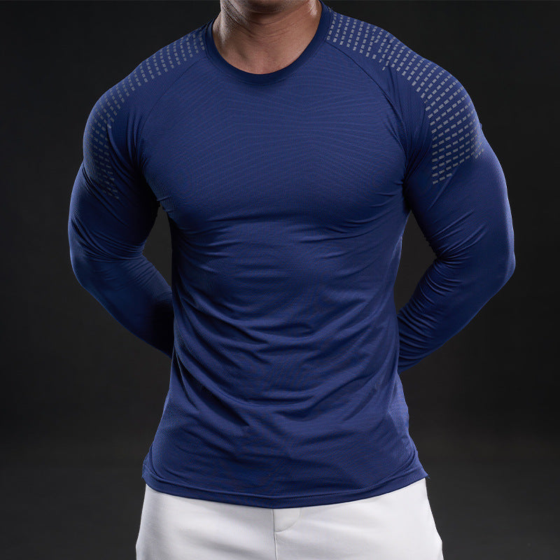 Herren Langarmshirt atmungsaktiv Mesh Funktionsshirt Sportlich