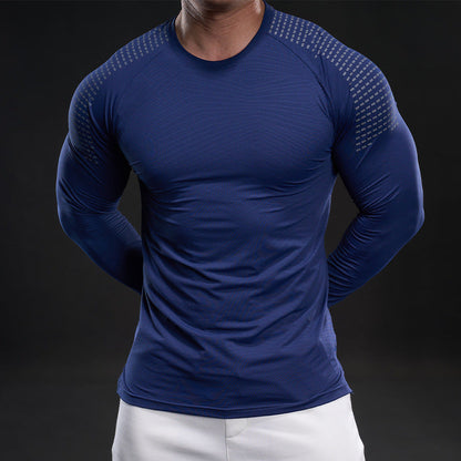 Herren Langarmshirt atmungsaktiv Mesh Funktionsshirt Sportlich