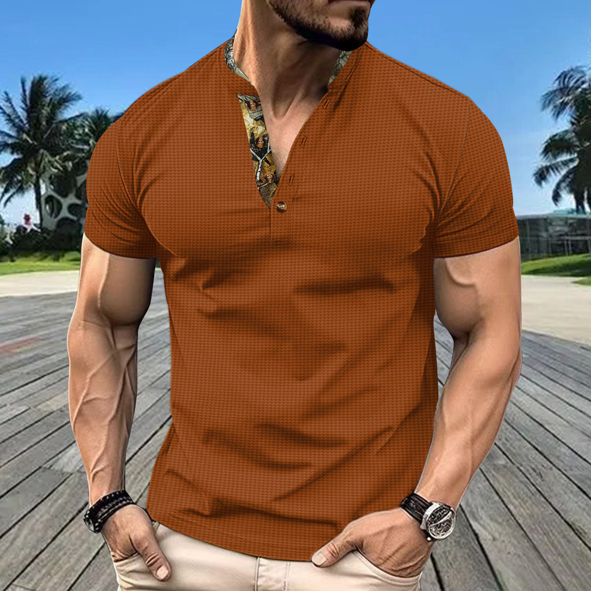 Herren Poloshirt Kurzarm Modern mit Kragen