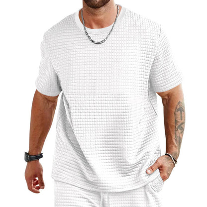 Herren T-Shirt Lässig Strukturiert Berlin Style