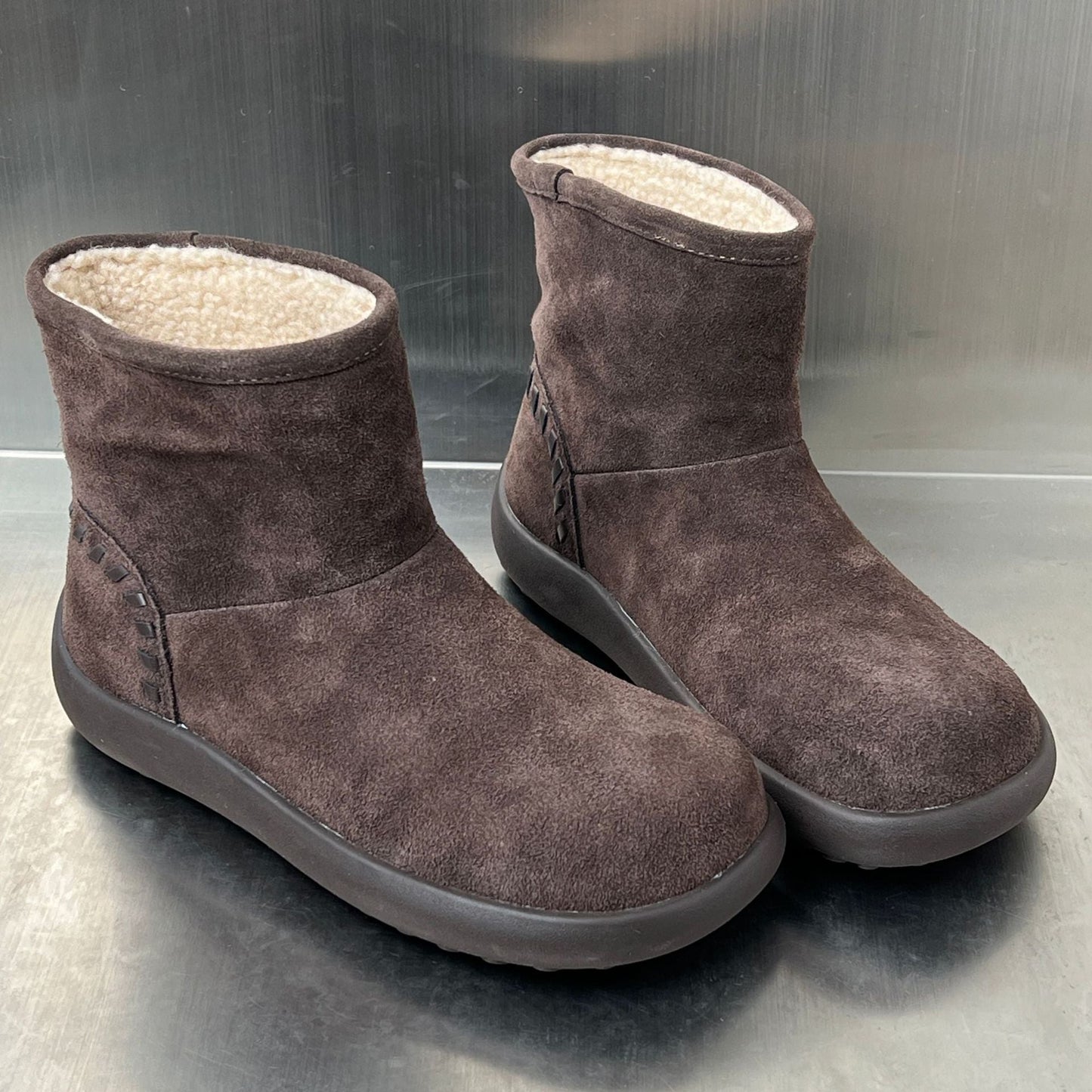 Damen Winterstiefel Bequem Wildleder Kuschelig Warm
