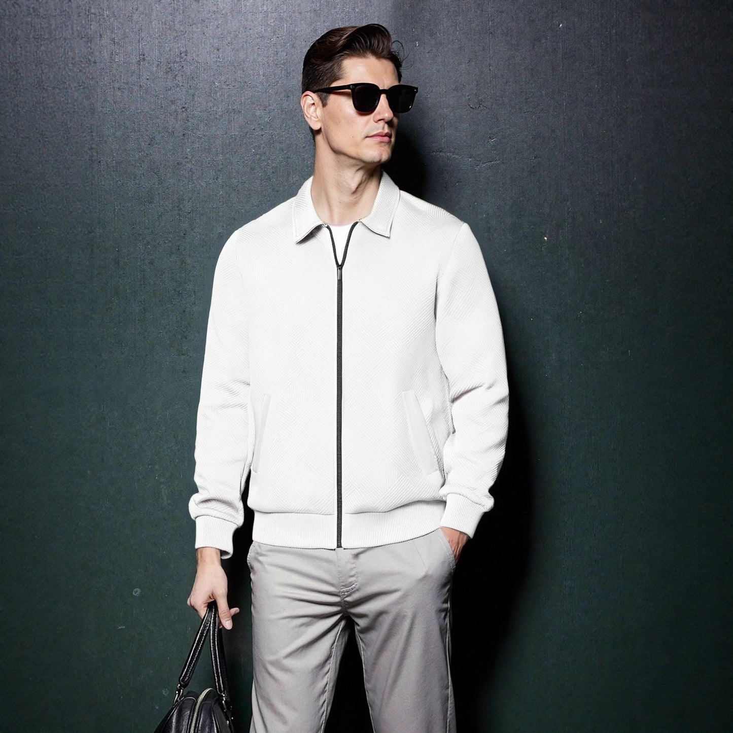 Herren Sportjacke Modern mit Strukturiertem Design