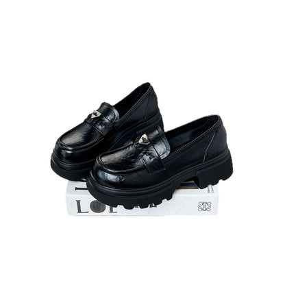 Damen Clogs Modisch Glänzend Ledersohle Hoch