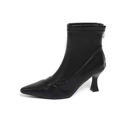 Damen Stiletto Ankleboots Elegant Reißverschluss