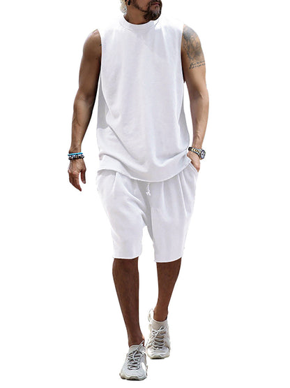 Herren Sportset Tanktop und Shorts Baumwoll Mix