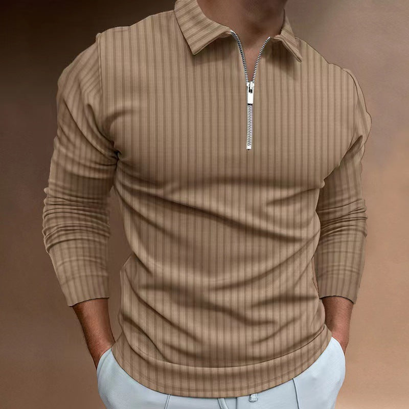 Herren Sportshirt Langarm Reißverschluss Funktionsshirt