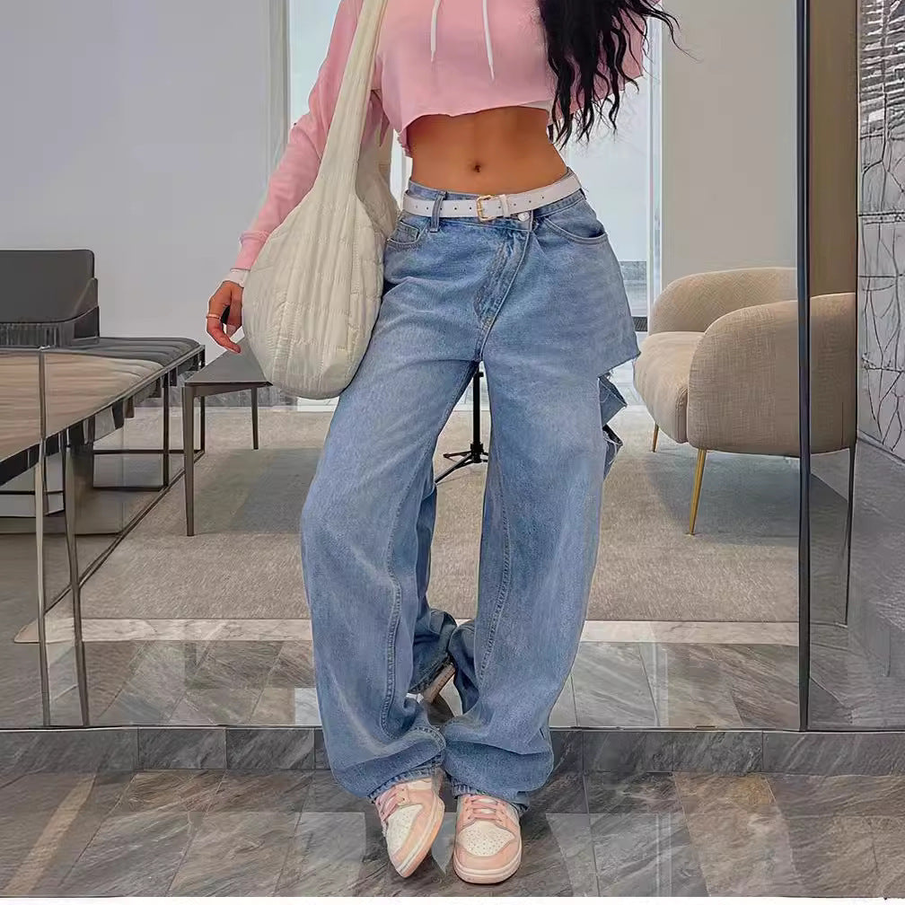 Bequeme Damen Jeans Weite Passform Lässig