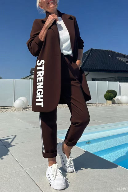 Stylischer Trenchcoat Zweiteiler Satz Damen