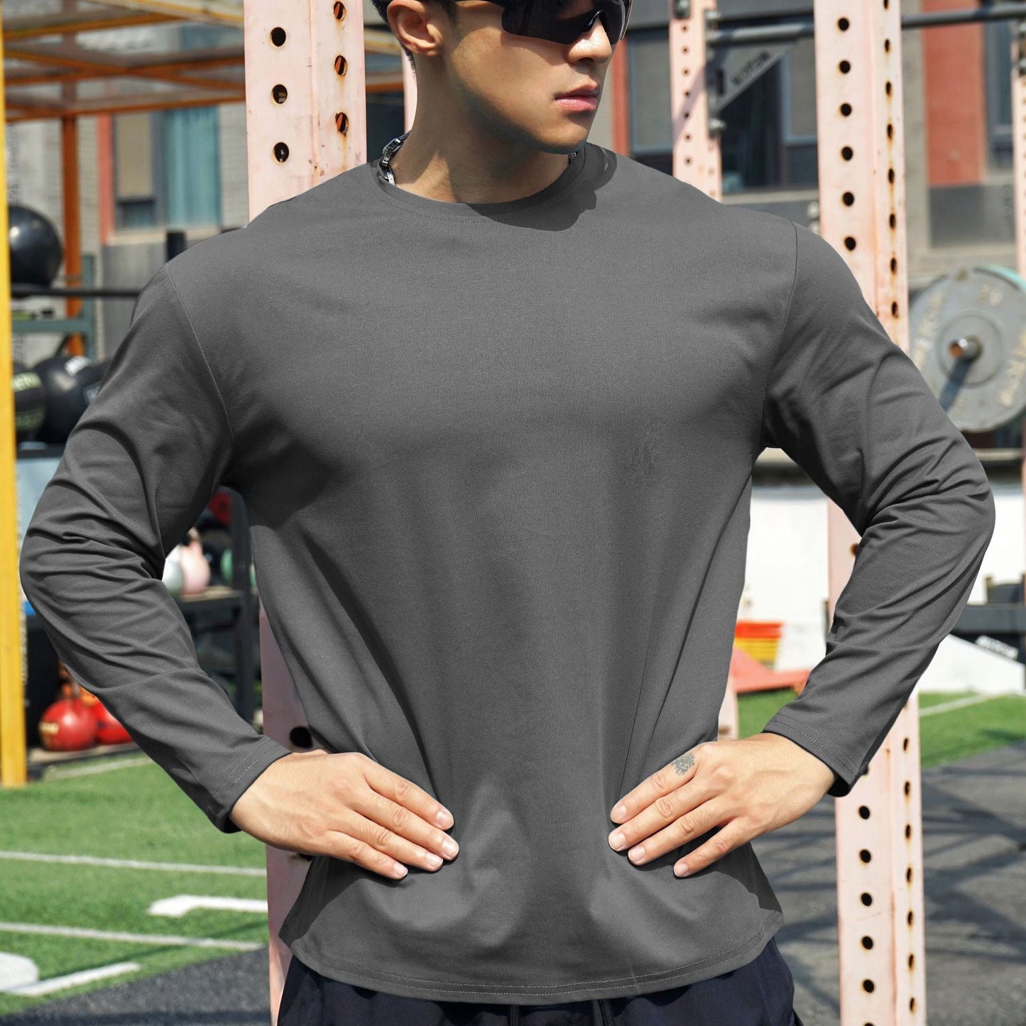 Herren Sportshirt Langarm Atmungsaktiv Feuchtigkeitstransport