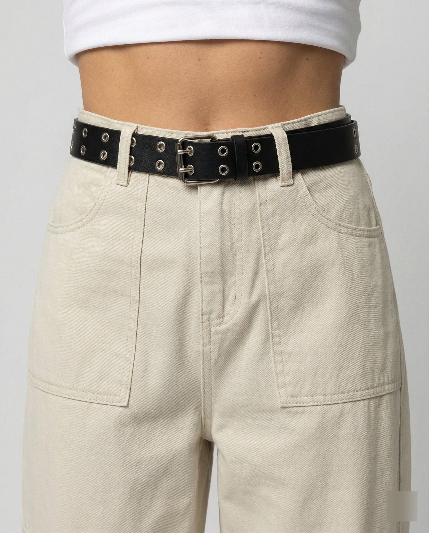 Damen Cargo-Hose Weit Bein Große Taschen Gürtelschlaufen