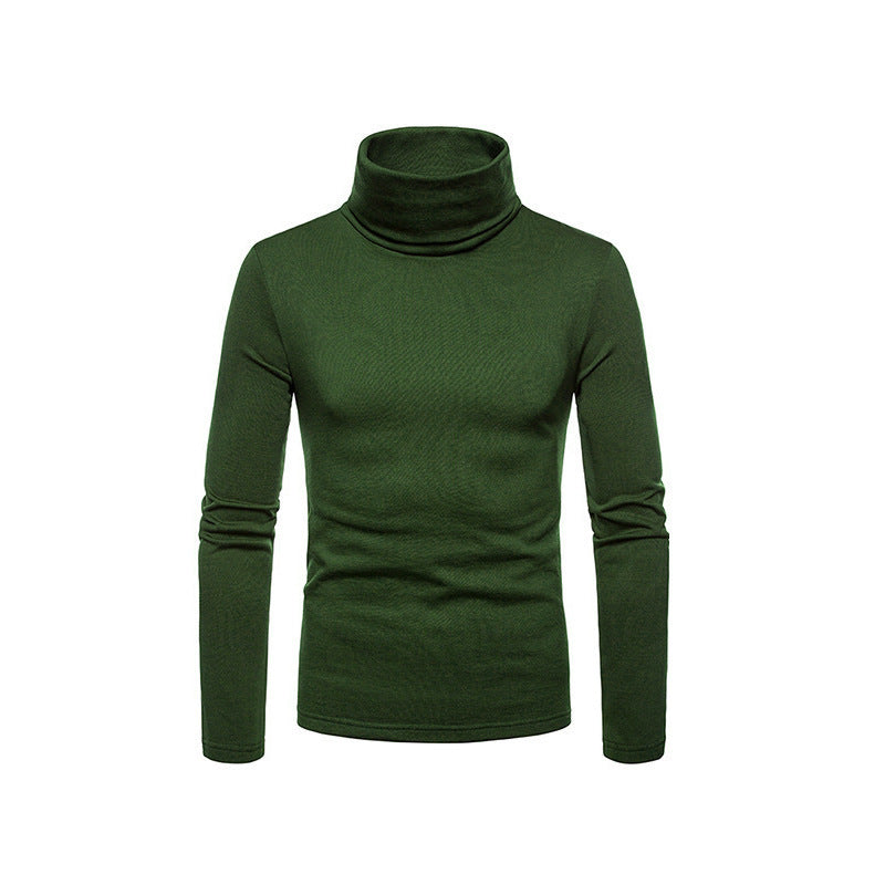 Herren Rollkragenpullover Fein Strick Modern Schwarz