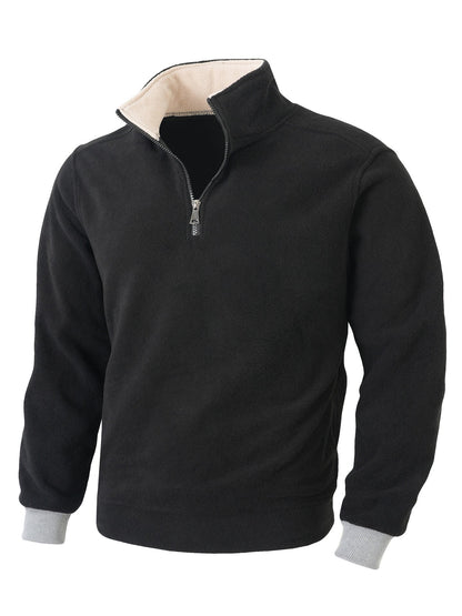 Herren Fleecejacke Halblang Reißverschluss Warm