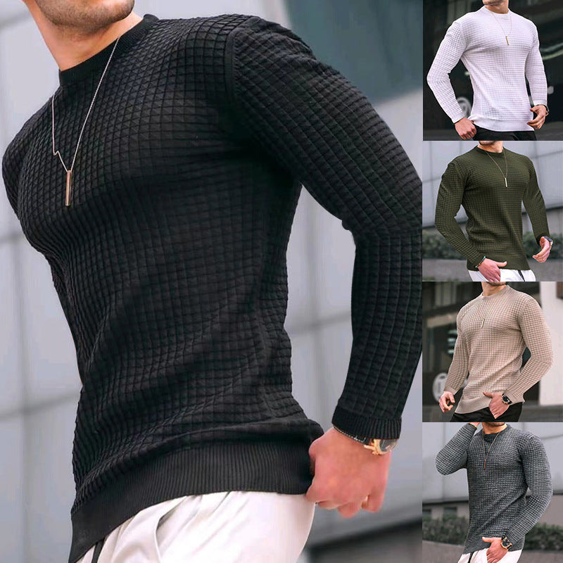 Herren Strickpullover Modern Rundhals mit Struktur Look