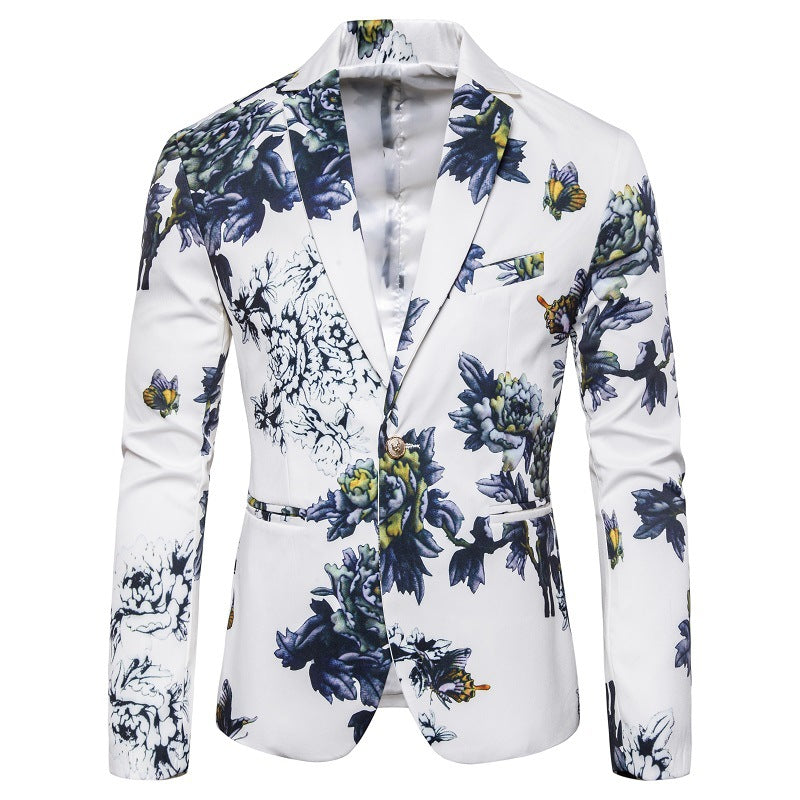 Herren Blazer Modern mit Floralmuster und Struktur