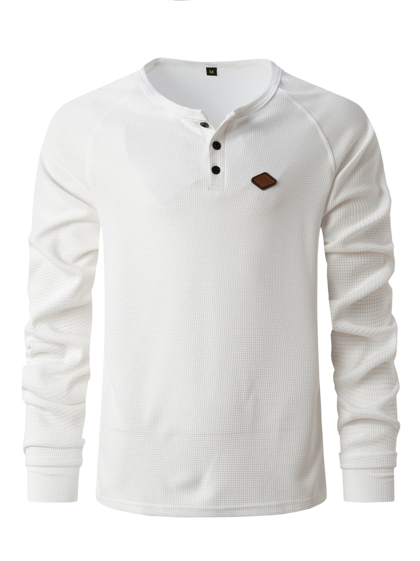 Herren Langarmshirt Strukturiert Knopfdetails Modern