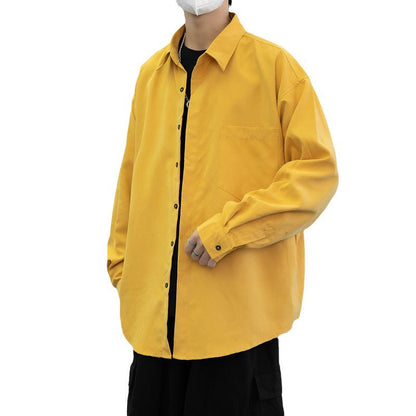 Herren Overshirt Baumwolle Lässig mit Brusttasche