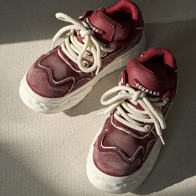 Damen Sneaker Trendy Sportlich Weiße
