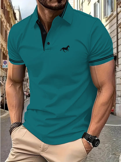 Herren Poloshirt Modern Kontrastkragen Slim Fit