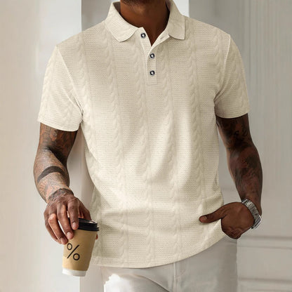 Herren Polohemd Elegantes Struktur Design Modern - BerlinGlamour