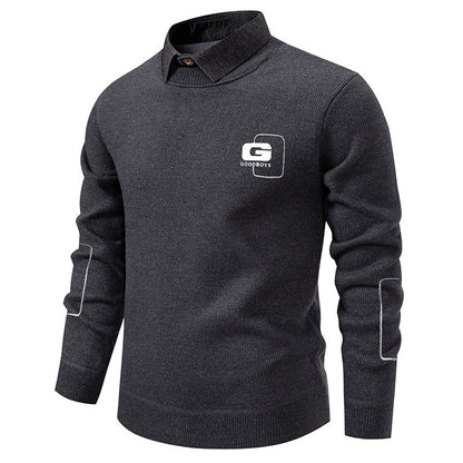 Herren Pullover Eleganter Kragen Strickmuster Modern