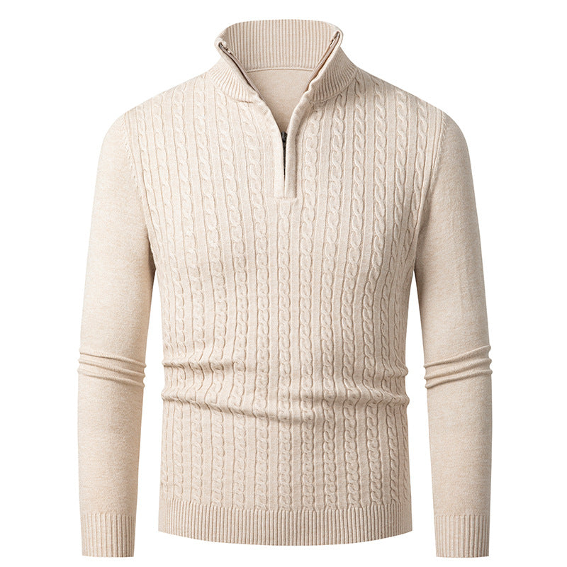 Herren Pullover Feinstrick Modern Reißverschluss