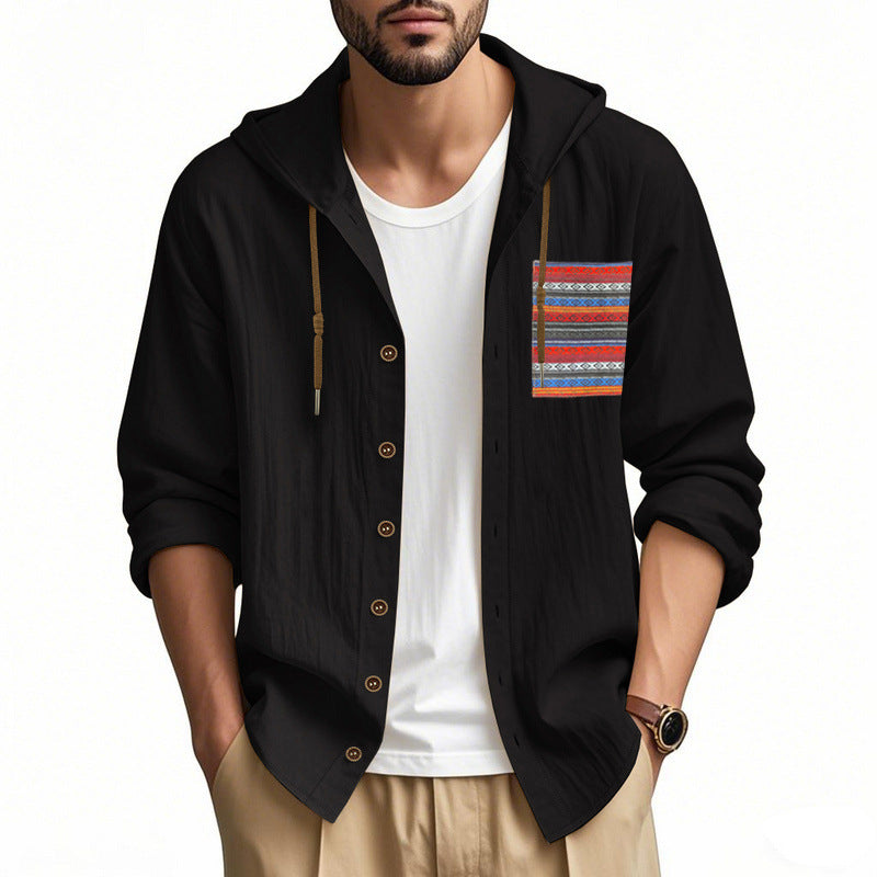 Herren Freizeitjacke Leicht Kapuze Sportlich Modern