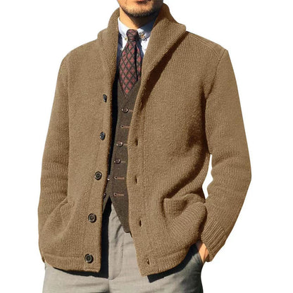 Herren Strickjacke Schick Kragen Knöpfe Modern - BerlinGlamour