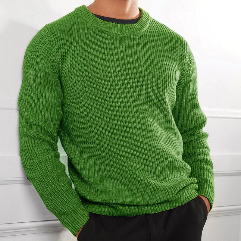 Herren Pullover Grobstrick Strukturiert Hochgeschlossener Kragen