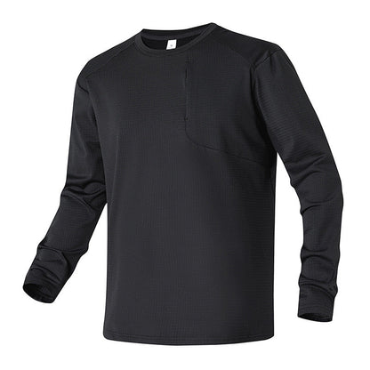Herren Funktionslongsleeve Atmungsaktiv mit Tasche Sportlich