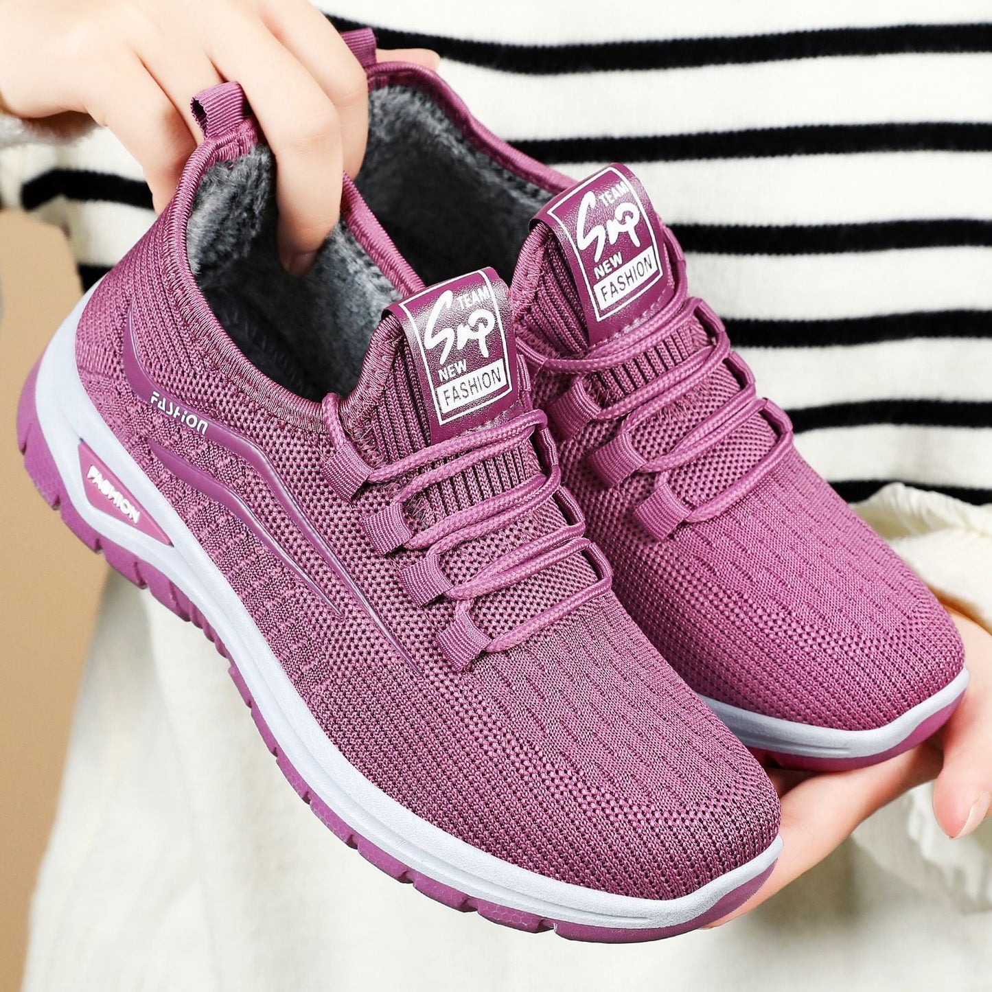 Damen Sneaker Atmungsaktiv Komfortschuh Sportlich - BerlinGlamour