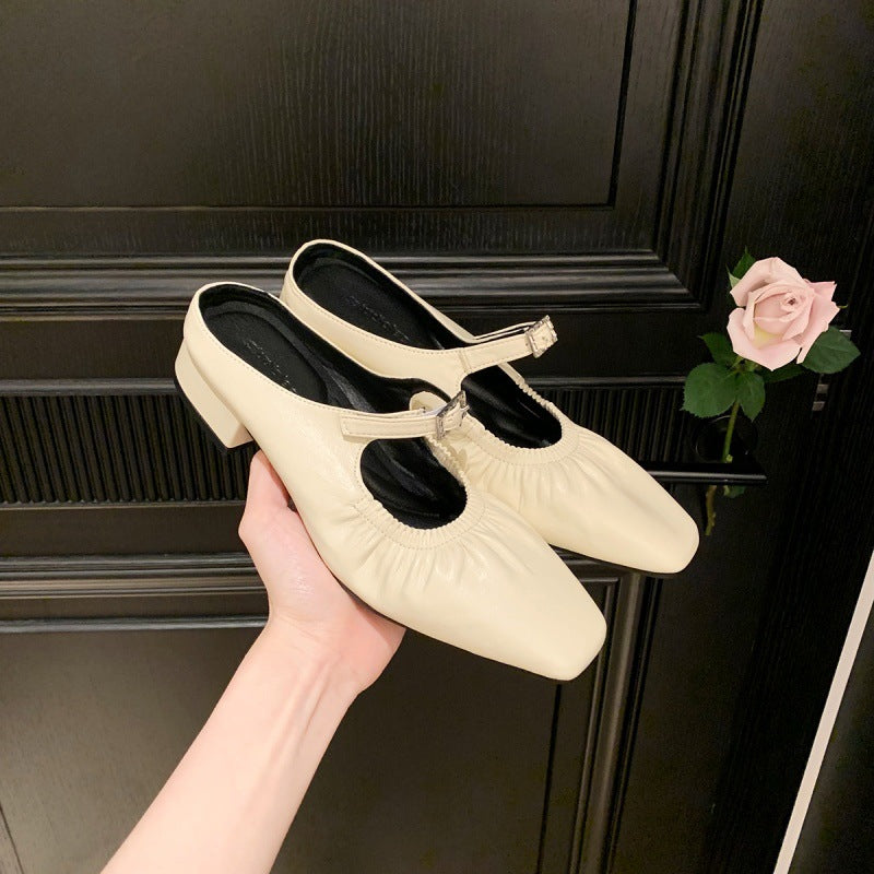Damen Slingback Ballerinas Rüschen Elegant Schuhe