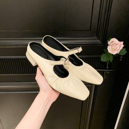 Damen Slingback Ballerinas Rüschen Elegant Schuhe