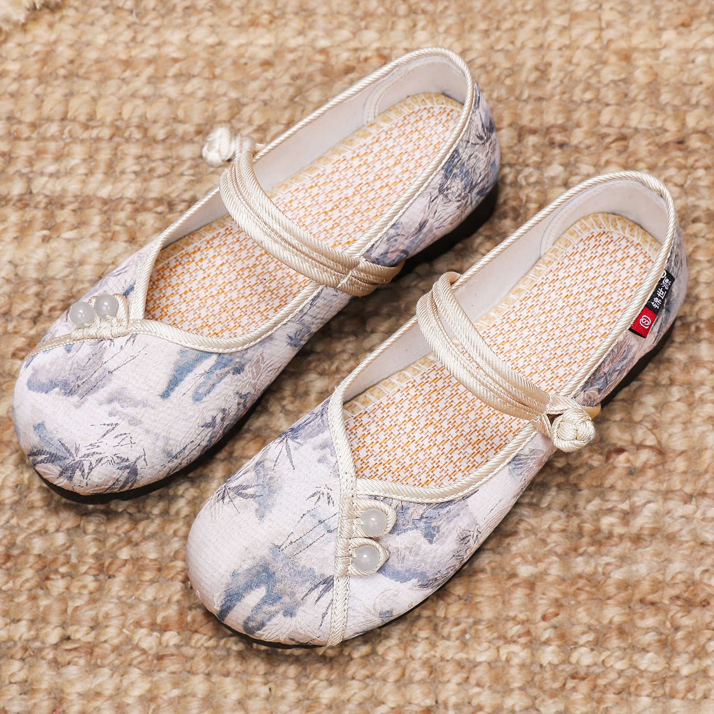 Damen Ballerinas Komfort Sohle Dekorativ Knöpfe