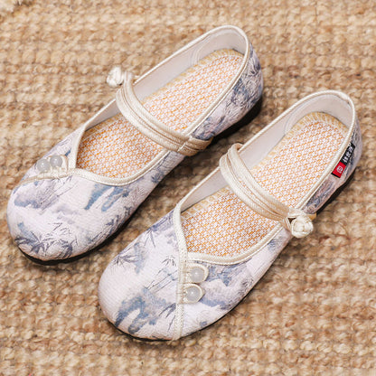 Damen Ballerinas Komfort Sohle Dekorativ Knöpfe