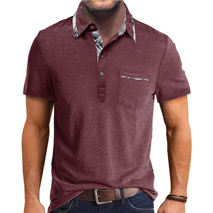 Herren Poloshirt Elegant Modern Kontrast Kragen