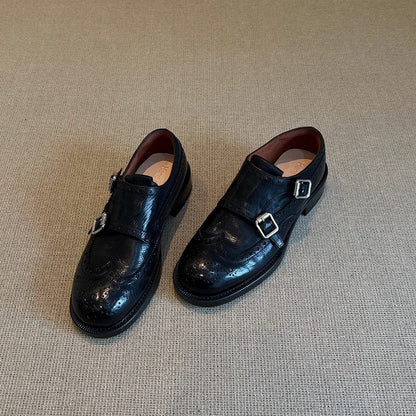Damen Schnürschuhe Elegant Leder Schwarz