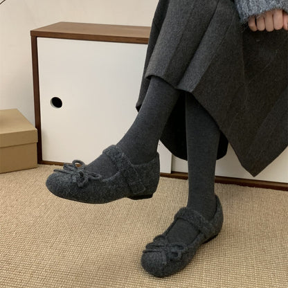 Damen Hausschuhe Flauschig Warm mit Schleife