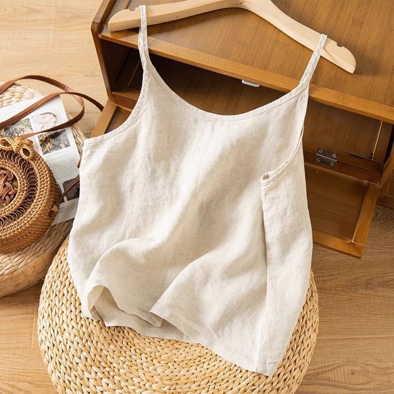 Leichtes Damen Leinen-Top Sommer Oberteil