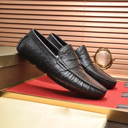 Herren Mokassins Leder Elegant Schuhe Schwarz