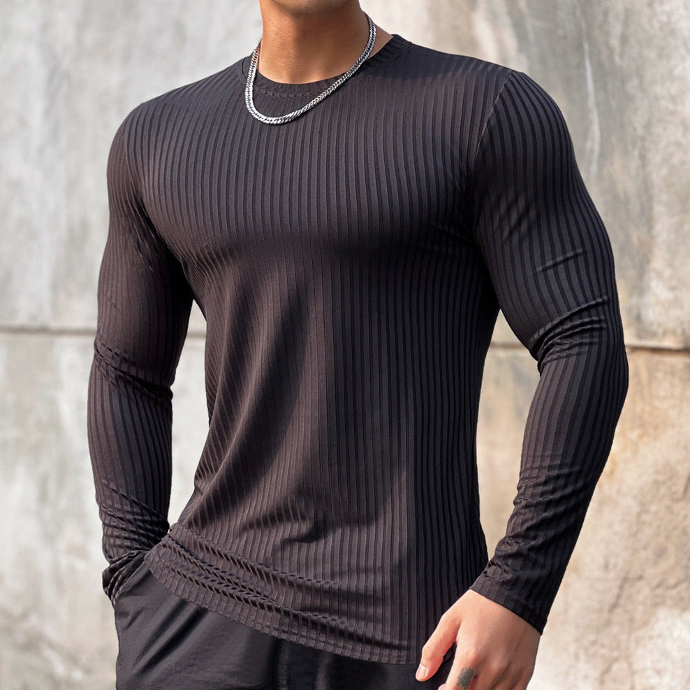 Herren Langarmshirt Feinripp Struktur Modern Berlin