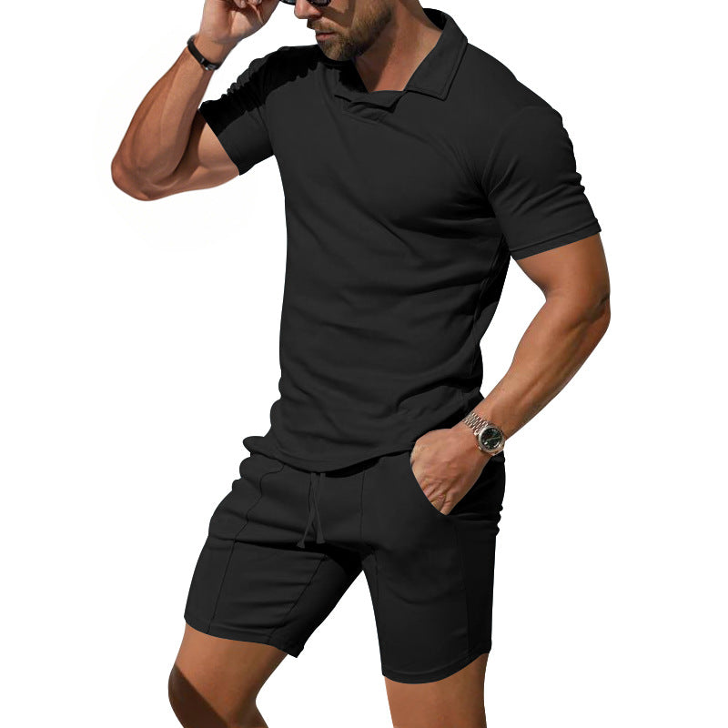 Herren Poloshirt und Shorts Set Elastisch Komfortabel Modern