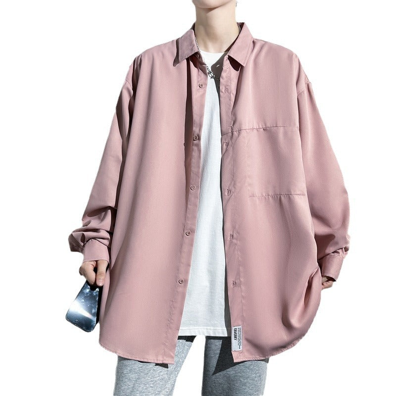 Herren Overshirt Lockere Fit mit Brusttasche Modern